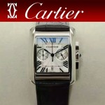 CARTIER-305-4 時尚新款TANK MC CHRONOGROPH多功能跑秒石英腕錶