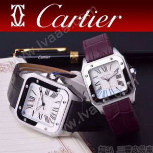 CARTIER-303-03 時尚新款卡地亞壹百周年紀念山度士系列情侶款式瑞士石英腕表
