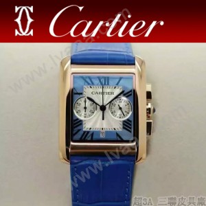 CARTIER-305-7 時尚新款TANK MC CHRONOGROPH多功能跑秒石英腕錶