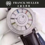 Franck Muller-26-3 名媛摯愛神秘時間系列閃亮銀滿天星鑲鑽2836全自動機機械腕錶