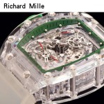 Richard Mille-80-2 潮流奢華男士綠色玻璃殼材質原裝全自動機械腕錶
