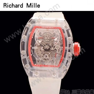 Richard Mille-80 潮流奢華男士紅色玻璃殼材質原裝全自動機械腕錶