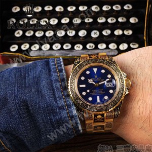 ROLEX-057-01 勞力士復古雕花藍寶石鏡面佛邏倫薩藝術雕花自動機械腕表