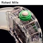Richard Mille-80-2 潮流奢華男士綠色玻璃殼材質原裝全自動機械腕錶