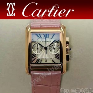 CARTIER-305-12 時尚新款TANK MC CHRONOGROPH多功能跑秒石英腕錶