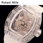 Richard Mille-80-4 潮流奢華男士白色玻璃殼材質原裝全自動機械腕錶