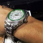 ROLEX-060-01 勞力士復古閃電雕刻加厚藍寶石玻璃搭配瑞士2813全自動機械機芯腕表
