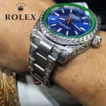 ROLEX-060 勞力士復古閃電雕刻加厚藍寶石玻璃搭配瑞士2813全自動機械機芯腕表