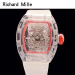 Richard Mille-80 潮流奢華男士紅色玻璃殼材質原裝全自動機械腕錶