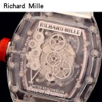 Richard Mille-80 潮流奢華男士紅色玻璃殼材質原裝全自動機械腕錶