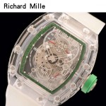 Richard Mille-80-2 潮流奢華男士綠色玻璃殼材質原裝全自動機械腕錶