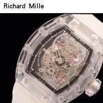 Richard Mille-80-3 潮流奢華男士黑色玻璃殼材質原裝全自動機械腕錶