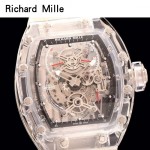 Richard Mille-80-3 潮流奢華男士黑色玻璃殼材質原裝全自動機械腕錶