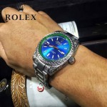 ROLEX-060 勞力士復古閃電雕刻加厚藍寶石玻璃搭配瑞士2813全自動機械機芯腕表