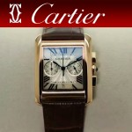 CARTIER-305-8 時尚新款TANK MC CHRONOGROPH多功能跑秒石英腕錶