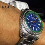 ROLEX-060 勞力士復古閃電雕刻加厚藍寶石玻璃搭配瑞士2813全自動機械機芯腕表