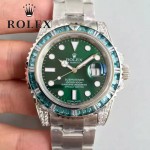 ROLEX-053 勞力士藍寶石鏡面超級夜光超級防水綠鉆圈V7版SUB綠鬼特別版腕表