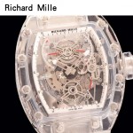 Richard Mille-80-4 潮流奢華男士白色玻璃殼材質原裝全自動機械腕錶