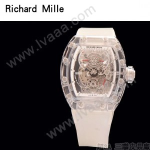 Richard Mille-80-4 潮流奢華男士白色玻璃殼材質原裝全自動機械腕錶