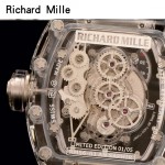 Richard Mille-80-4 潮流奢華男士白色玻璃殼材質原裝全自動機械腕錶