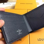 LV M60628 專櫃時尚新款MULTIPLE系列水波紋藍色原版皮短夾