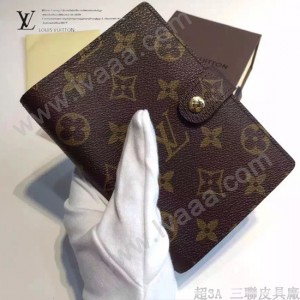 LV M20005 老花經典熱賣款原版皮小號活頁記事本