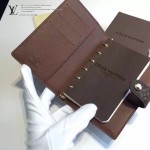 LV M20005 老花經典熱賣款原版皮小號活頁記事本