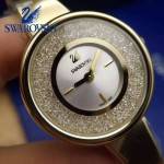 Swarovski-01 高貴典雅土豪金表圈鑲有1700顆施華洛世奇水晶手鐲款腕錶