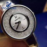 Swarovski-01-3 高貴典雅閃亮銀表圈鑲有1700顆施華洛世奇水晶手鐲款腕錶