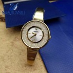 Swarovski-01 高貴典雅土豪金表圈鑲有1700顆施華洛世奇水晶手鐲款腕錶