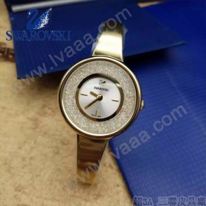 Swarovski-01 高貴典雅土豪金表圈鑲有1700顆施華洛世奇水晶手鐲款腕錶