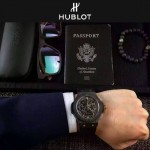 HUBLOT-040-6 潮流休閒男士玫瑰金硅膠錶帶款進口石英腕錶