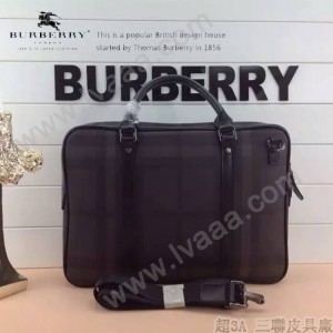 BURBERRY-0234-01 專櫃走秀四季百搭款意大利進口皮配PVC男士手提單肩包