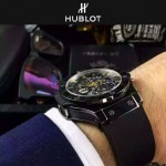 HUBLOT-040-5 潮流休閒男士土豪金硅膠錶帶款進口石英腕錶