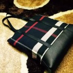 BURBERRY-0232 潮流時尚新款原版棉麻混合搭配進口意大利牛皮男包