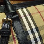 BURBERRY-0211 時尚經典款原版牛皮配PVC男士手拎斜挎電腦包