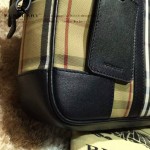 BURBERRY-0211 時尚經典款原版牛皮配PVC男士手拎斜挎電腦包