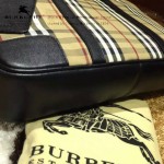 BURBERRY-0211 時尚經典款原版牛皮配PVC男士手拎斜挎電腦包