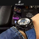 HUBLOT-040-2 潮流休閒男士藍色牛仔布設計錶帶款進口石英腕錶