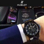 HUBLOT-040-3 潮流休閒男士藍色硅膠錶帶款進口石英腕錶