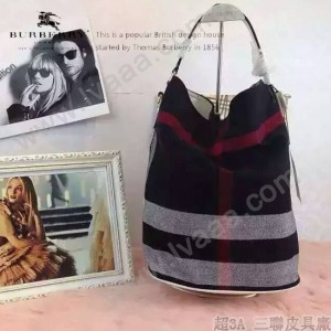 Burberry-0223-05 潮流時尚款來自星星的妳千頌依同款可拆式皮質斜背帶水桶包