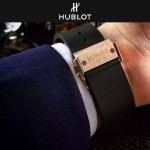 HUBLOT-040-6 潮流休閒男士玫瑰金硅膠錶帶款進口石英腕錶