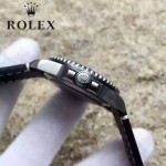 ROLEX-064-2 潮流男士鈦色潛水SUB系列黑色陶瓷圈皮帶款瑞士2836機芯腕錶