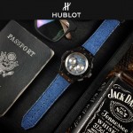 HUBLOT-040-2 潮流休閒男士藍色牛仔布設計錶帶款進口石英腕錶