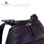 BURBERRY-0214 專櫃時尚新款原單全牛皮多格內袋設計雙肩包