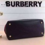 Burberry-0206 時尚款胡杏兒同款荔枝紋小牛皮配磨砂鹿皮手提單肩包