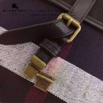 BURBERRY-0221 專櫃時尚新款原版粗麻布料配進口牛皮男性斜挎包