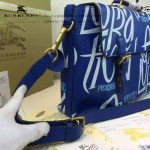 Burberry-0215 專櫃時尚新款印花工藝小牛皮英倫學院風斜背包