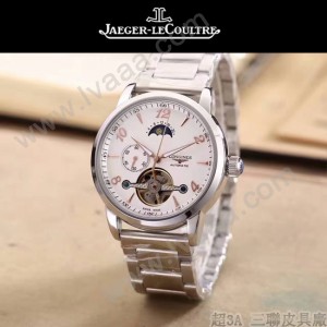 JAEGER-050-4 時尚男士大師系列白色閃亮銀三針設計全自動機械腕錶
