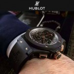 HUBLOT-040-6 潮流休閒男士玫瑰金硅膠錶帶款進口石英腕錶